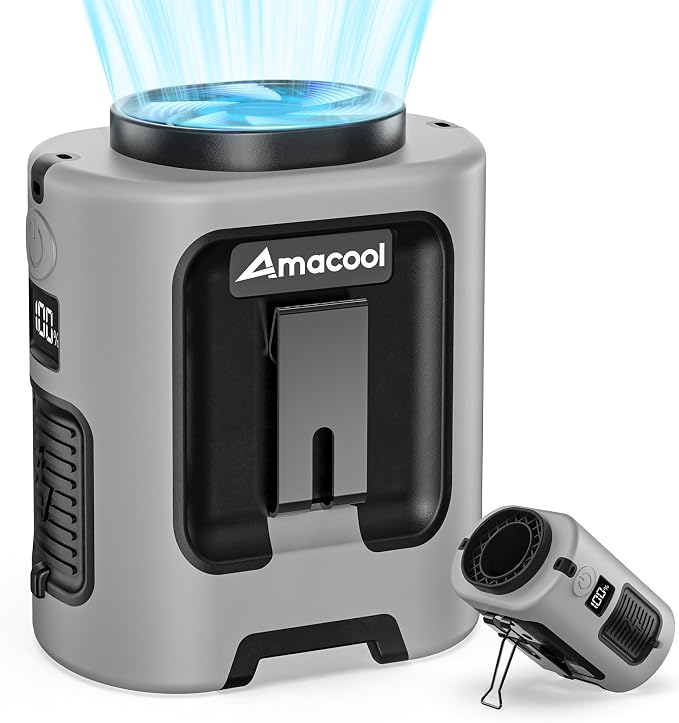 AMACOOL Mini Portable Waist Fan Clip on, 13000RPM Wearable Shirt Belt Fan | Gifts for Father Him Men Dad Husband, Rapid-Cooling Personal Neck Fans for Men Women Outdoor Work Jobsite Travel Camping