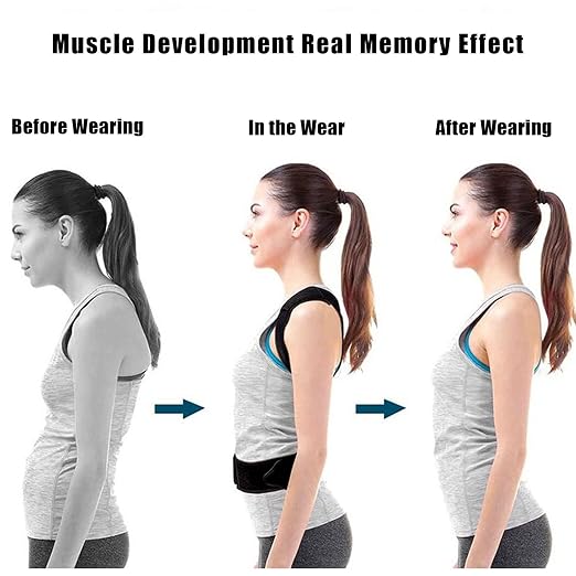 Posture Corrector for Kids Adjustable Back Straighter with Shoulder Pads Upper Back Posture Brace for Teenagers to Provide Spinal Support Improve Posture and Prevent Slouching (Large, waist size 31.5-37.5in)