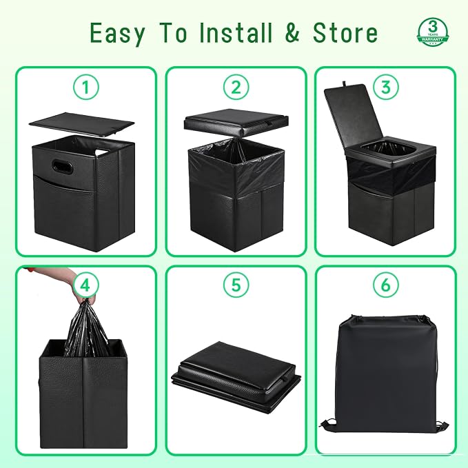 Panmout 16.5" XL Portable Toilet for Camping, Foldable Travel Toilet for Adults with Cushioned Seat, Heavy Duty 190lbs Capacity Commode for Car, Road Trip, Outdoor Emergency & Bedside Support