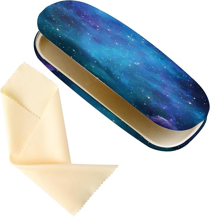 Glasses Case Hard Shell,Portable Protective Eyeglasses Case, Eyeglass Holder Box with Cleaning Cloth, for men women