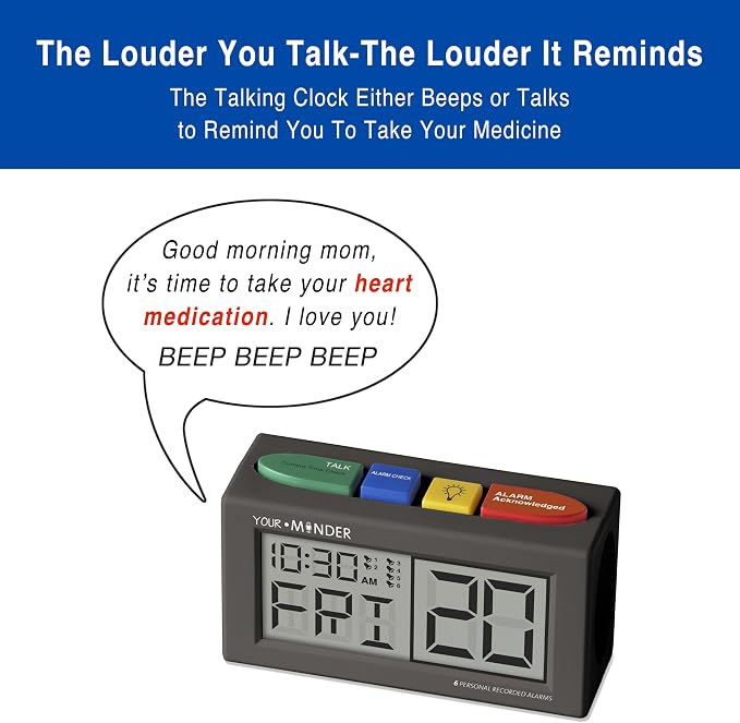 Your Minder Voice Record Talking Alarm Reminder Clock