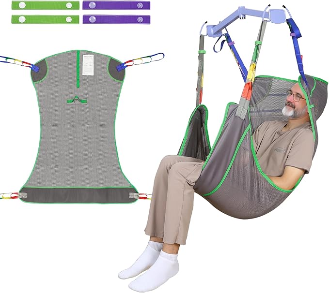 Universal Full Body Patient Lift Sling for Patient Lift or Transfer, Lift Sling with Mesh Fabric Suitable for Bedridden,Elderly or Disabled to Bathing (Large (Pack of 1)