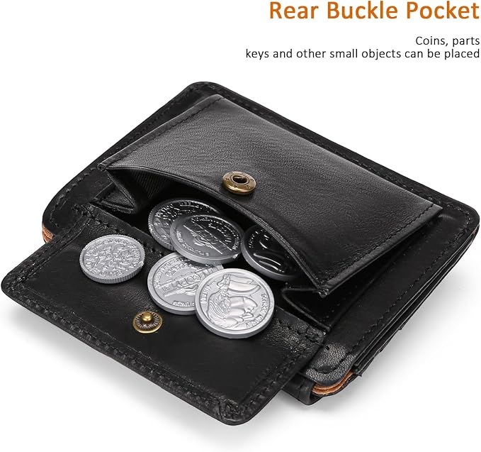 Wallets for Men Genuine Leather Mens Wallet with Coin Pocket