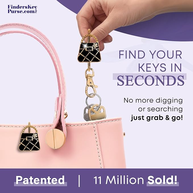 Women’s Bag Charm Key Finder, Car Keychain Hook, Cute Purse Organizer & Tote Bag Accessories, Gifts for Mom - Original