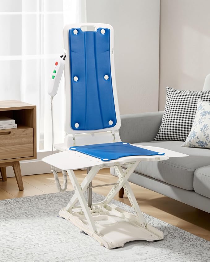 Portable Floor and Bath Lift Chair for Elderly Falls, Max 308 lbs | Lightweight Electric Lift Helps Raise Users From Floor, IPX8 Waterproof Foldable Shower Chair for Tub, Raises Up to 19.7"