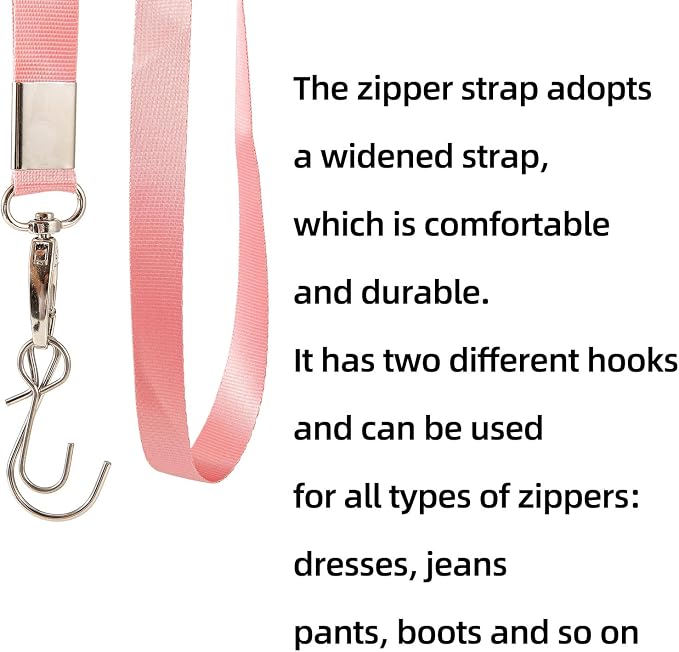 Zipper Helper Pull for Dresses & Boots - Back Zipper Tool with Customs Lock, 2 Hooks