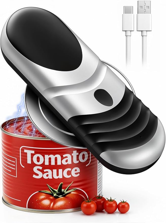 Can Opener Electric One Touch Automatic Electric Can Opener | One touch operation, built-in magnetic lid catcher. Food safe, friendly for arthritis hands, practical home kitchen tool