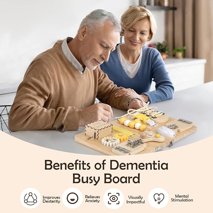 Joyreal Fidget Busy Board for Adults with Dementia,Engaging Alzheimers Products & Dementia Activities for Seniors,Assistance Products Elderly Patients - Gift Toys for People with Alzheimers