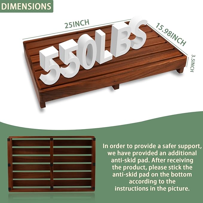 3.5'' Height Wooden Step Stool for Elderly Adults & Kids, Durable Heavy Duty Wooden Foot Stool, Mobility Indoor Kitchen Toddler Step Stool for Bathroom Sink, High Bed and Outdoor Garden