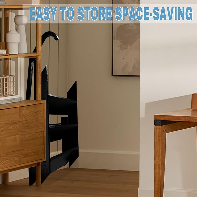 Step Ladder, Foldable Step Stool, 3 Step Folding RV Steps with Handrail, Camper Steps Outdoor, for Reaching High, Travel Trailer, Mobile Home, Spa