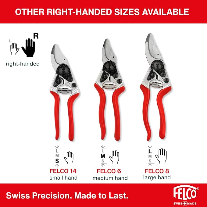 Felco F32 Pruning Shears – 8.3" Garden Clippers with Anvil Blade for Woody Stems | Hand Pruners for Gardening | Garden Tool Cutter with Forged Aluminum Handle, Rubber Grip, Precision Swiss Performance