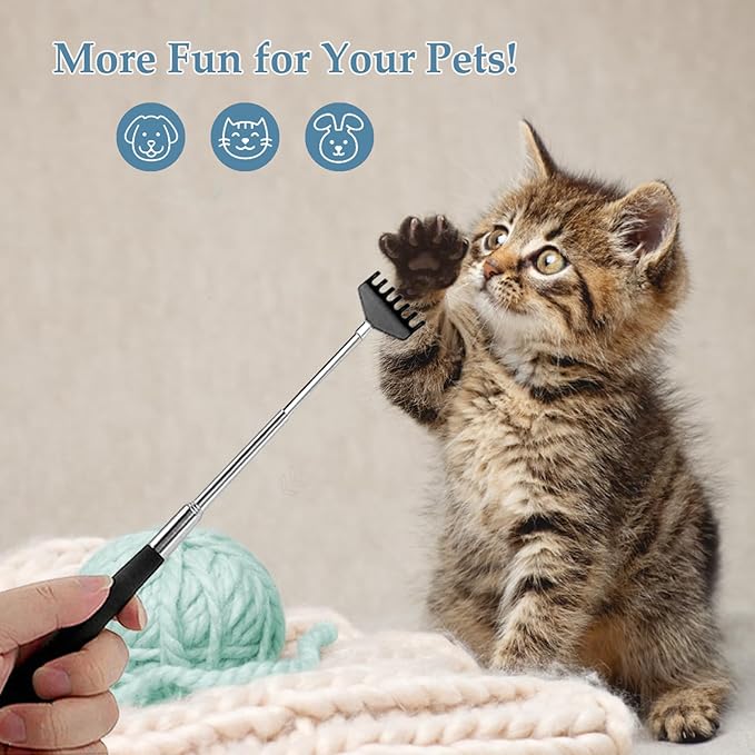 Yexixsr 5 Pack Back Scratcher Extendable Metal Portable Back Scratcher for Men Women Adults, Telescoping Back Massager with Rubber Handles, Stocking Stuffers Gadgets