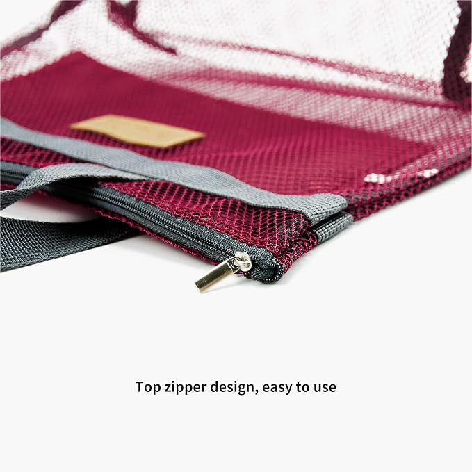 TOPASION Mesh Shower Caddy Bag Portable Hanging Toiletry and Bath Organizer with Zipper for Travel, Gym, Camping, College Dorms, Beach