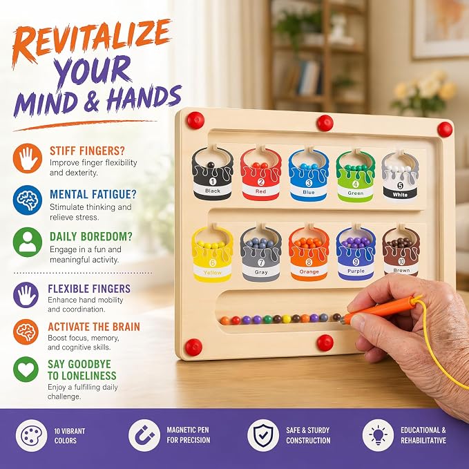 Dementia Care Activity Sorting Board, Dementia Products for Seniors Older Adults, Fidget Sensory Games Puzzles, Dementia Activities Memory Games for Seniors