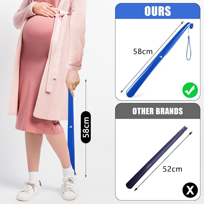 Nextnoid Shoe Horn Long Handle for Seniors - 16.5"-23" Straight & Sturdy Long Shoe Horn for Men, Women & Kids