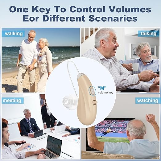 Hearing Amplifiers, Otc Hearing Aids For People With Hearing Loss, Sound Quality Restoration, Intelligent Noise Reduction, Standby 80h, One-Button Operation, Comfortable Wearing, White