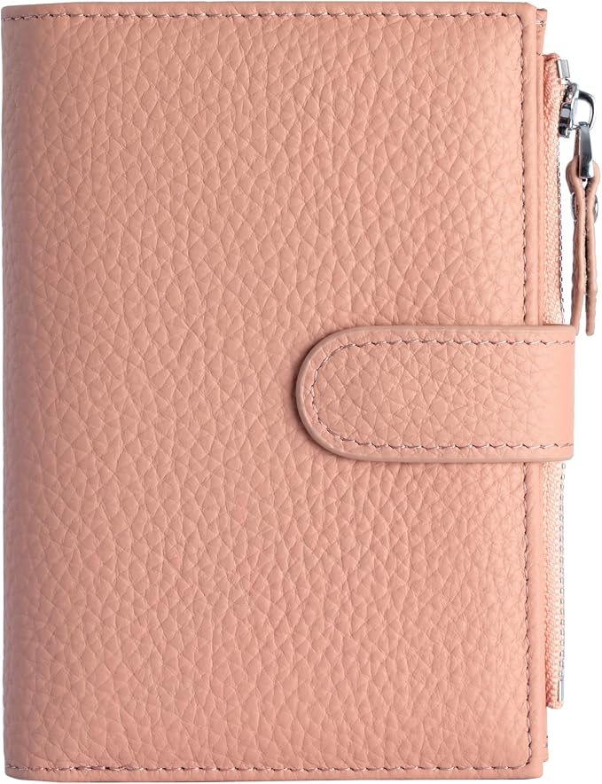 Passport wallet and Card Slot Combo RFID Blocking Leather Travel Passport Wallet for Men and Women with Zippered Coins Pocket Passport holder,Pink