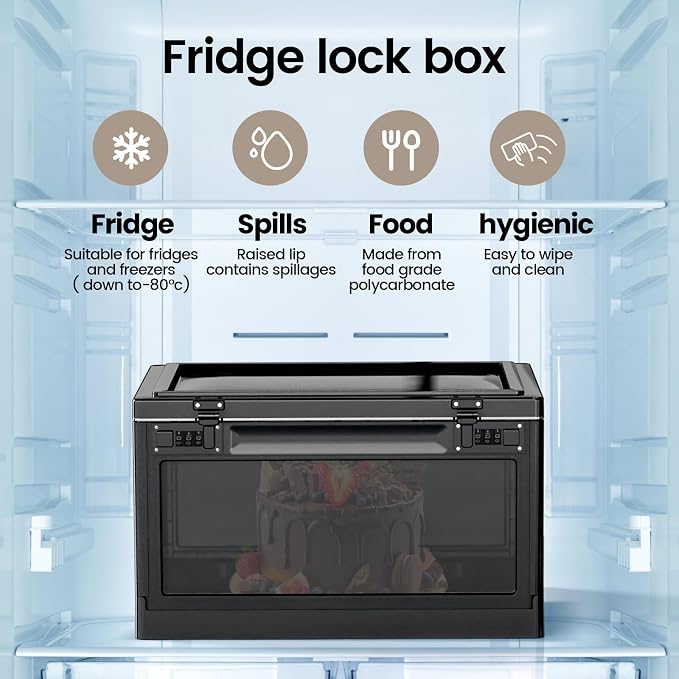 Large Medicine Lock Box for Safe Medication,24 Litre Lockable Storage Box with 3 Combination Code Stackable Medication Lock Box,Storage Box with Lock for Personal Items/Electronic/Snack/Fridge/Office