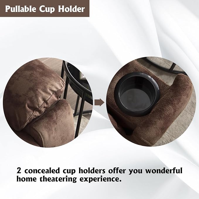 Power Lift Recliner Chair with Massage and Heat for Elderly, Overstuffed Wide Recliners, Heavy Duty and Safety Motion Reclining Mechanism with USB Ports, 2 Concealed Cup Holders, Chocolate