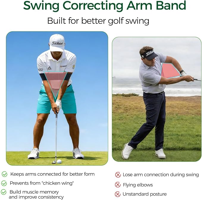 RILL Golf Training Aid, Include Golf Wrist Training Aid and Arm Band, Golf Swing Training Aid to Correct Wrist Angle and Develop Muscle Memory, Posture Correcting Tool for Beginners and Pros