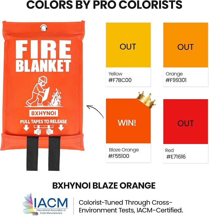 Emergency Fire Blanket 4 Pack 40"x40", Essential Fire Safety Blanket for Kitchen Home Garage Car Fireplace RV Camping