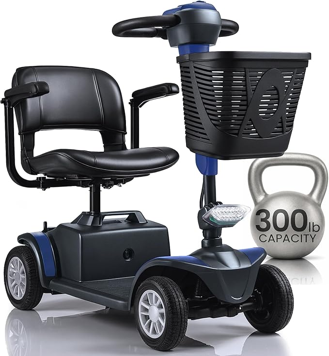 Vive Mobility Scooter for Seniors - 4 Wheel Electric Wheelchair Scooter for Adults, Elderly - Motorized Power Wheel Chair Mobility Aid - Motor Medical Device for Safe, Comfortable, Long-Range Travel