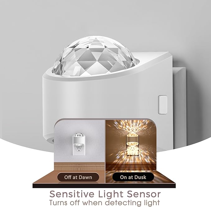 Briignite Night Light, Night Lights Plug into Wall, LED Projector Night Light, Soft White, Dimmable Brightness Dusk to Dawn Nightlight for Kids, Nursery, Bathroom, Home Decor, Gaming Room, 2 Pack