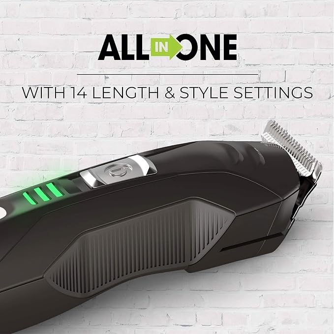 Remington All-in-One Grooming Kit, Lithium Powered, 8 Piece Set, Black