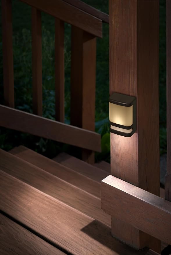 Xodus Battery Operated LED Deck & Stair Light, Motion Sensor, Black, 3 Pack | Illuminates steps for safer nighttime footing, motion-activated, weatherproof, indoor or outdoor use, low glow mode, timer