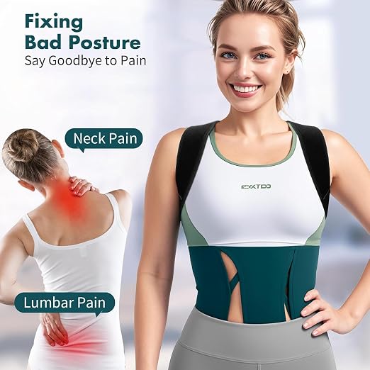 Posture Corrector for Women and Men - Back Brace for Rounded Shoulders & Upper Back Support - Breathable Shoulder Brace for Computer Work&Desk Job,Invisible Under Clothes, Large(Chest Size 28-45")