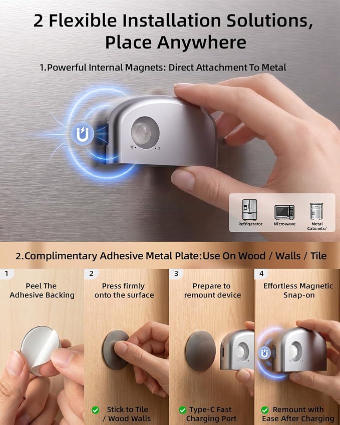 Keyhole Light, Battery Powered Motion Sensor Lights,Door Lock Light Magnetic & Dimmable,6 LED Bulbs PIR Wireless Motion Detector 6500K Soft White,Portable Nightlight for Hallway,Appliance,Bathroom