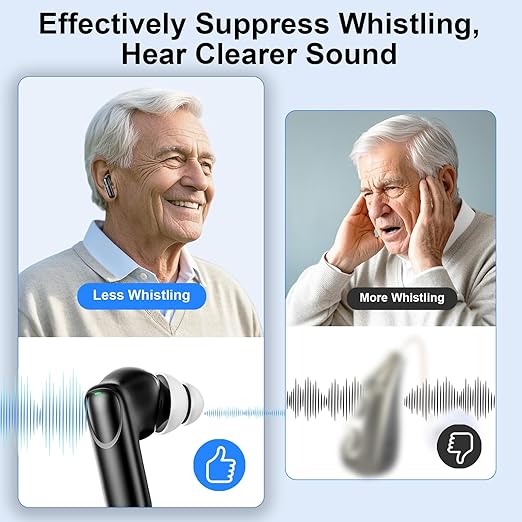 Digital Hearing Aids,Samildanach Noise Cancelling Hearing Amplifiers for Seniors with Bluetooth,Rechargeable Hearing earbuds with Crystal Clear Sound, and LED Power Display