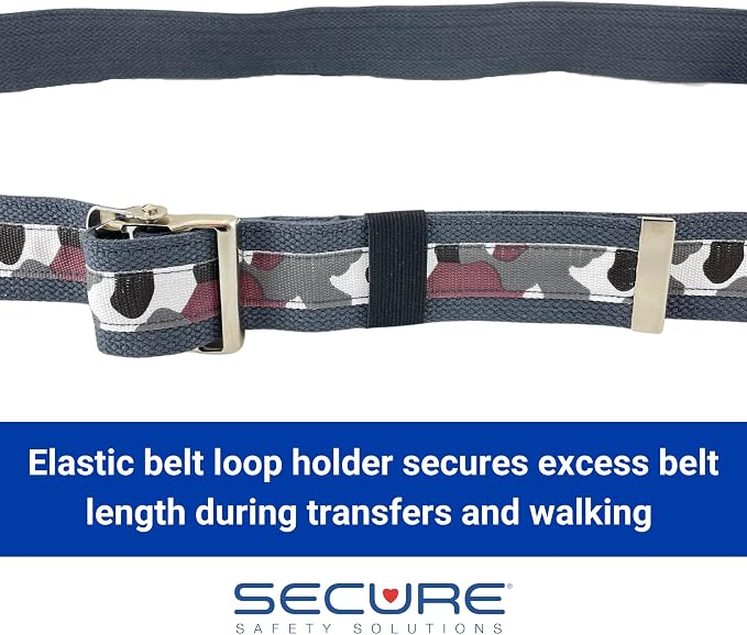 Secure Gait Belt for Seniors with Metal Buckle - Transfer and Walking Standing Aid Elderly, Physical Therapy, Nurses