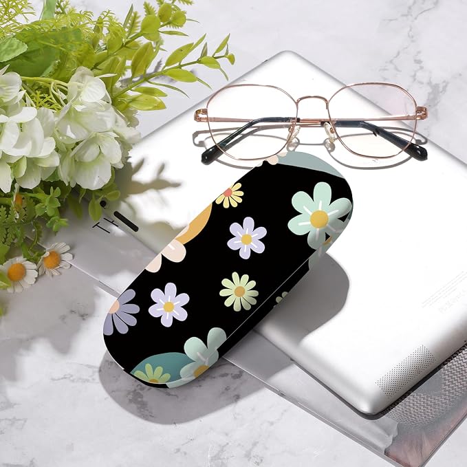 Glasses Case Hard Shell,Portable Protective Eyeglasses Case, Eyeglass Holder Box with Cleaning Cloth, for men women