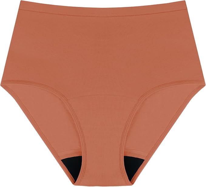 AIRCUTE Washable Urinary Incontinence Protective Underwear for Women Leak Proof Absorbent Reusable Panties 60ML 1 Pack (Light Coffee, 2X-Large)