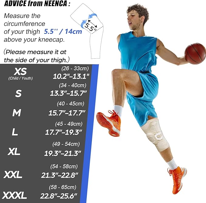 NEENCA Professional Knee Brace for Pain Relief, Medical Knee Compression Sleeve, Knee Support with Horizontal Knit Tech for Meniscus Tear, ACL, Arthritis, Joint Pain, Runner, Workout
