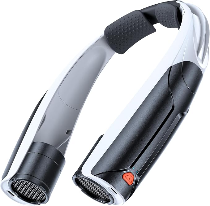AaoLin Portable Neck Fan with 6000mAh Battery, USB-C Rechargeable, Black Hands-Free Personal Fan 6 Speeds, 6-20Hrs Cooling for Outdoor Sports/Gym/Office, Adjustable 11oz Lightweight, Neck Cooler