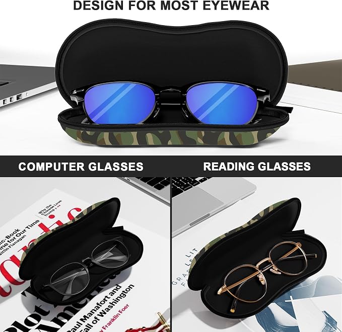 Sunglasses Soft Case, Ultra Light Portable Neoprene Zipper Glasses Case for Men Women