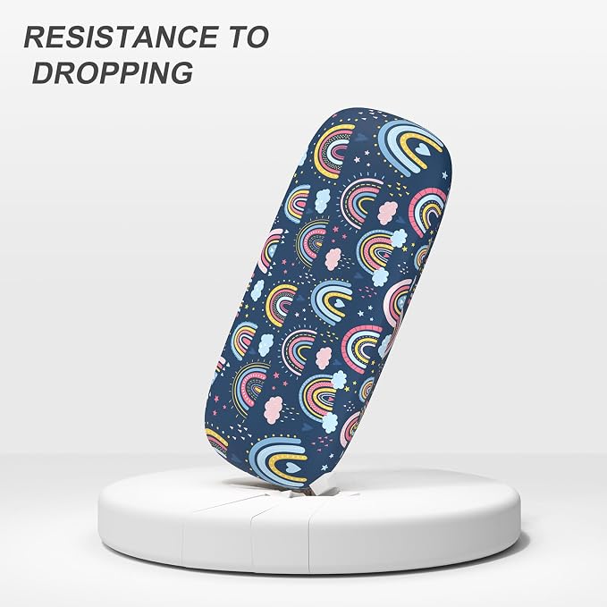 Eyeglasses Case, Portable Hard Shell Protective Case for Glasses, Eyeglass Holder Box for Women with Cleaning Cloth