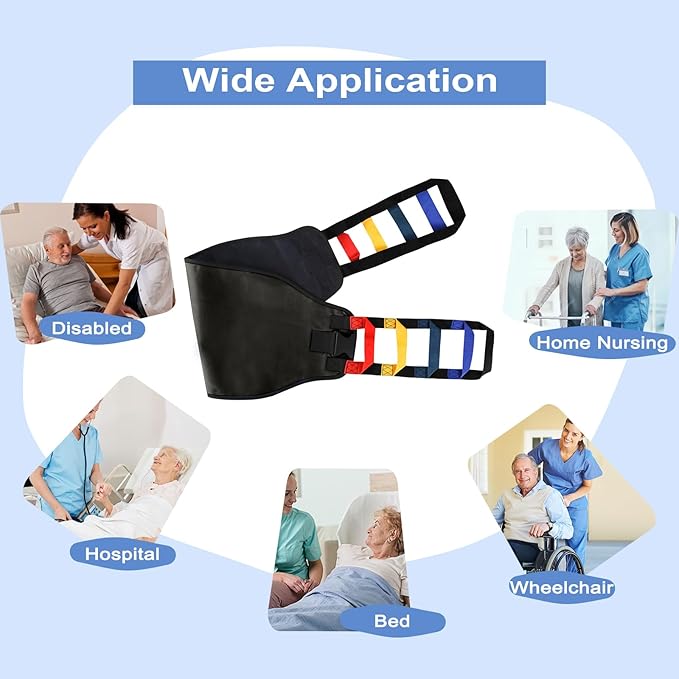 Transfer Sling, Transfer Belt Gait Belts for Seniors, Heavy Duty Patient Lift Belt with Straps, Mobility Standing and Lifting Belt for Elderly, Disabled, Injured-Safely Move from Bed and Wheelchair