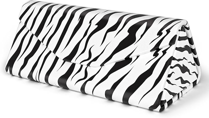 Sunglasses Case, Foldable Glasses Case, Magnetic PU Leather Hard Shell Folding Eyeglass Holder Box, Collapsible Unisex