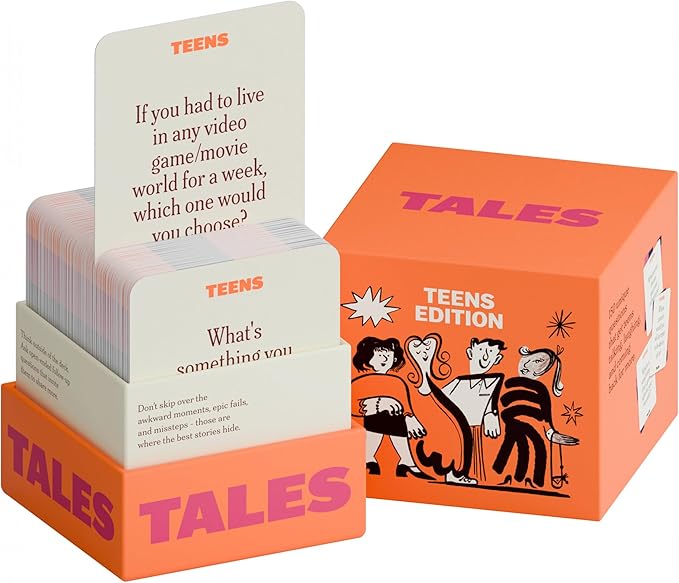 Tales Conversation Starter Cards, Teens Edition 150 Count, Fun Icebreaker Game for Party Games, School, Sleepovers, Game Nights, Gifts & Gatherings, Conversation Cards Games for Meaningful Connections
