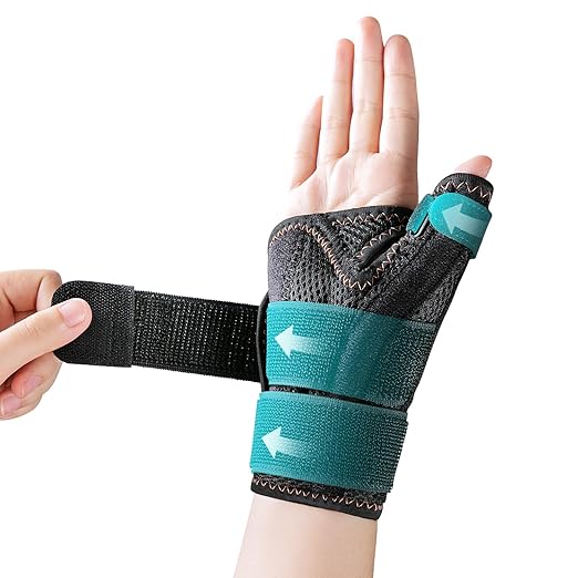 New Updated Thumb Brace for Women and Men, Reversible Trigger Thumb Splint for Day & Night Support, Breathable Thumb Stabilizer for Arthritis, Tendonitis, Sprains Thumb Pain Relief (Black)