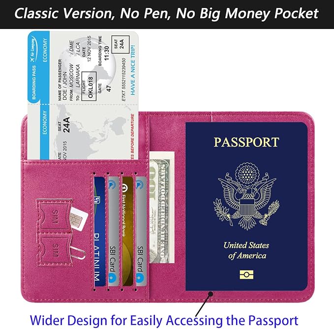 Passport Holder, Travel Essentials, Passport Cover, RFID Travel Wallet | Passport Wallet, Travel Accessories, RFID Blocking, Synthetic Leather Card Case, International Must Haves, For Women Men