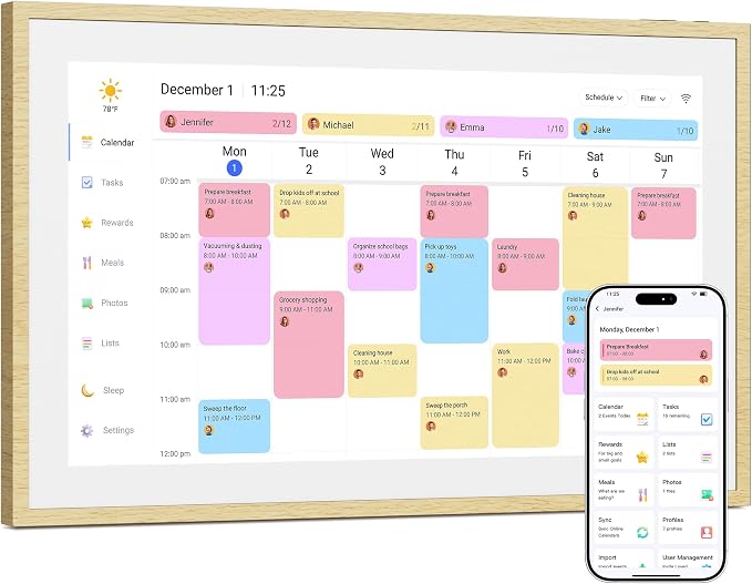 Dragon Touch 15.6 inch Digital Calendar Chore Chart – Digital Picture Frame, Smart Family Planner, Hearth Display Desk Digital Calendar Best Gift for Women, Mom,Christmas, Wedding