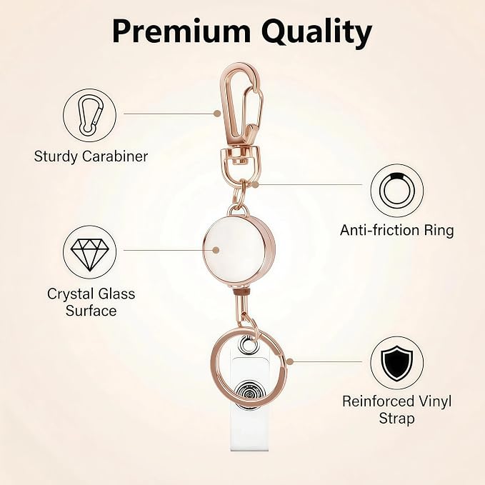 4 PCS Retractable Keychain,Key Chain Ring Badge Holder, Stretchable Hanging Lanyard with Carabiner Hook