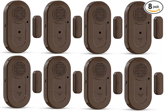 Sanjie Door Alarms When Opened,Door Window Alarm Sensors for Kids Safety/Home Security/Pool/Garage/Dementia/Toddler/Travel Security,Easy to Install,Volume Control/Loud Alert,Long Battery Life,8 Pack