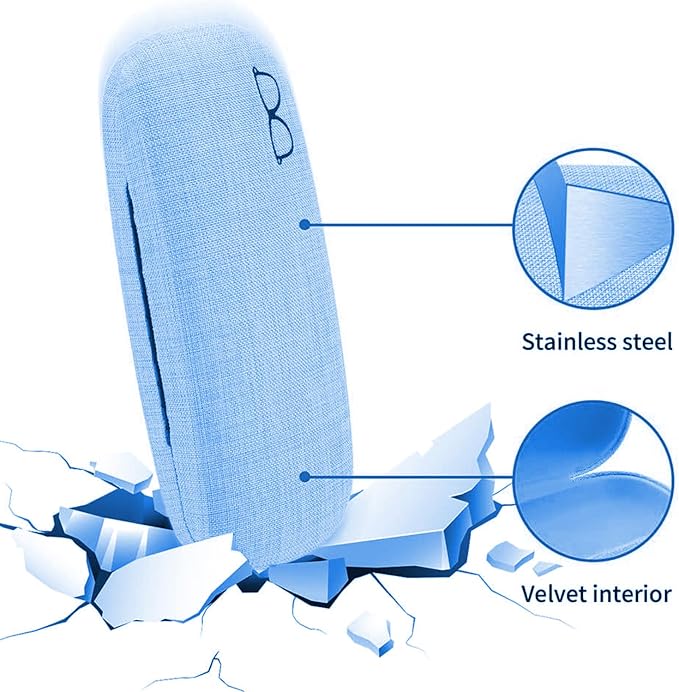 ABAJI Eyeglasses Case Kids Students Reading Glasses Organizer Hard Shell Lint Lining Snap Close Men Women Boys Girls