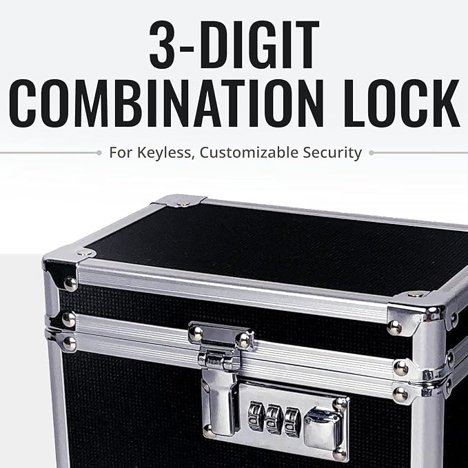 Vaultz Medicine Lock Box - 4 Pack - 5 x 7 x 5 Inches - Secure Cabinet Safe with Combination Lock - Ideal for Medications and Small Valuables - Black