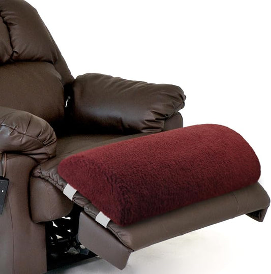 Wesiti Recliner Foot Pillow Cushion High Resilience Sherpa Memory Foam Bolster Sleeping Rest Multipurpose Half Roll Leg Pillow Suitable for Bed Chair Sofa Headrest Back Lumbar Leg Support(Wine Red)